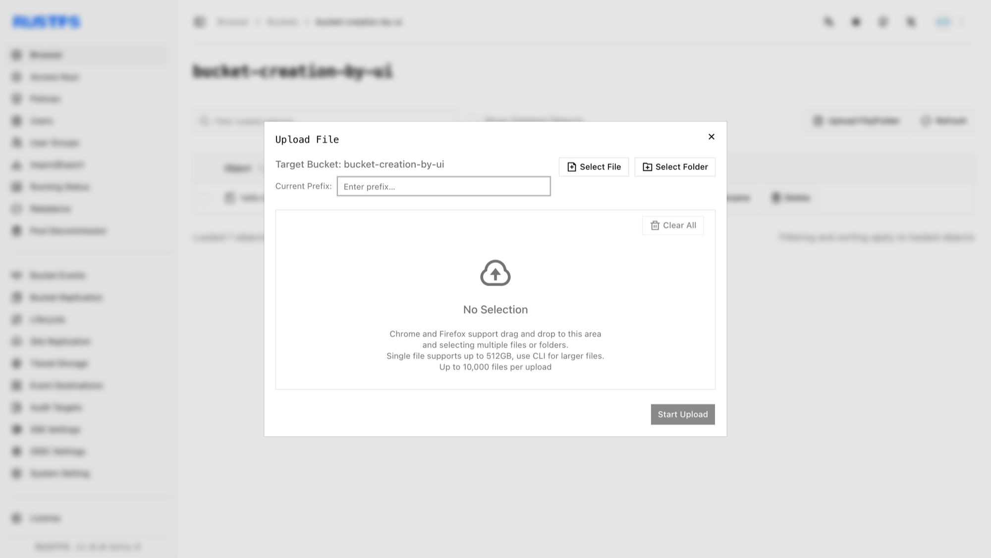 object creation from ui
